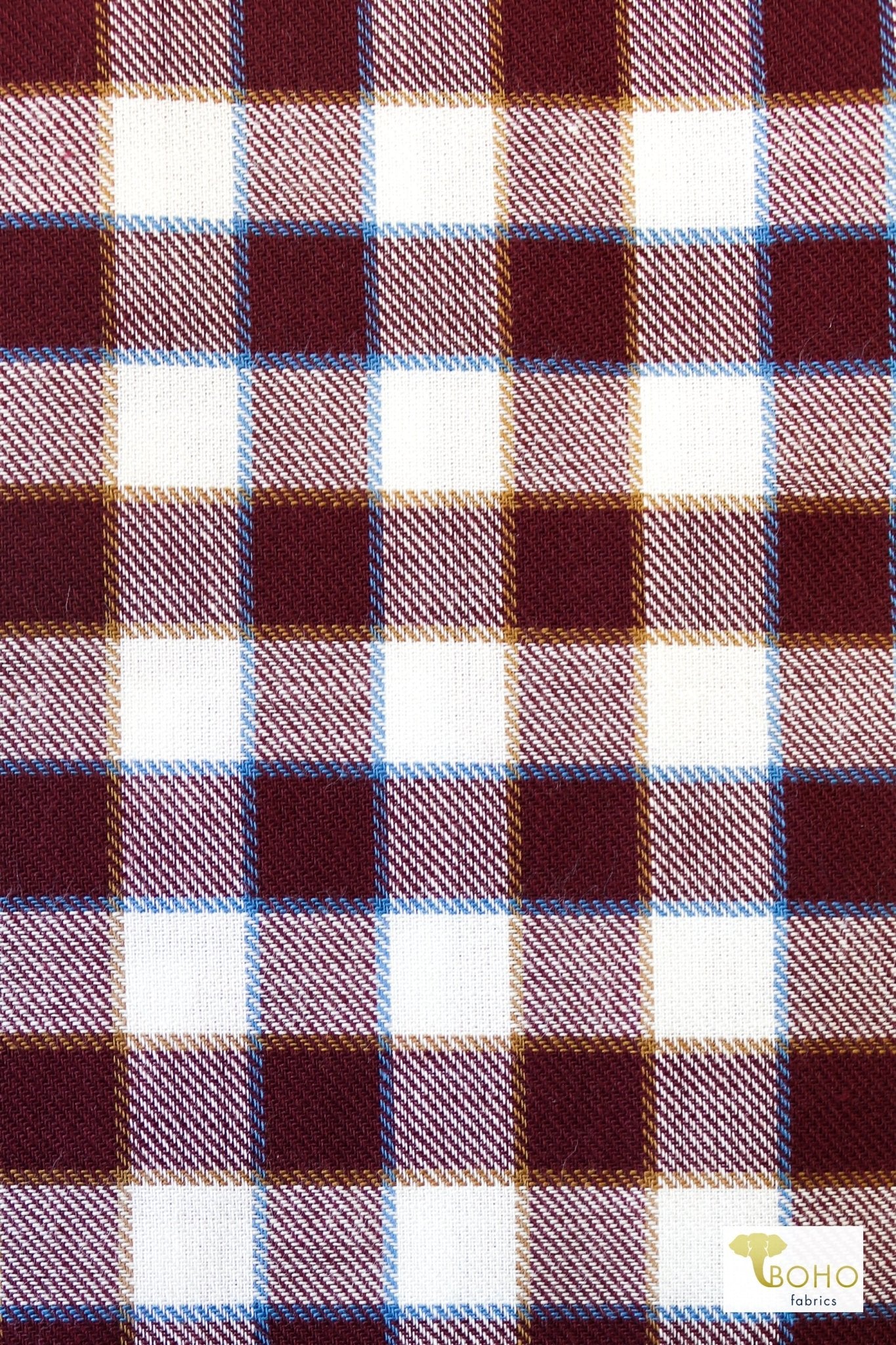 Red Gingham, Cotton Woven Print - Boho Fabrics