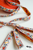 Red Hearts, 7/8" Jacquard Woven Trim.TRIM - 021 - Boho Fabrics - Trims
