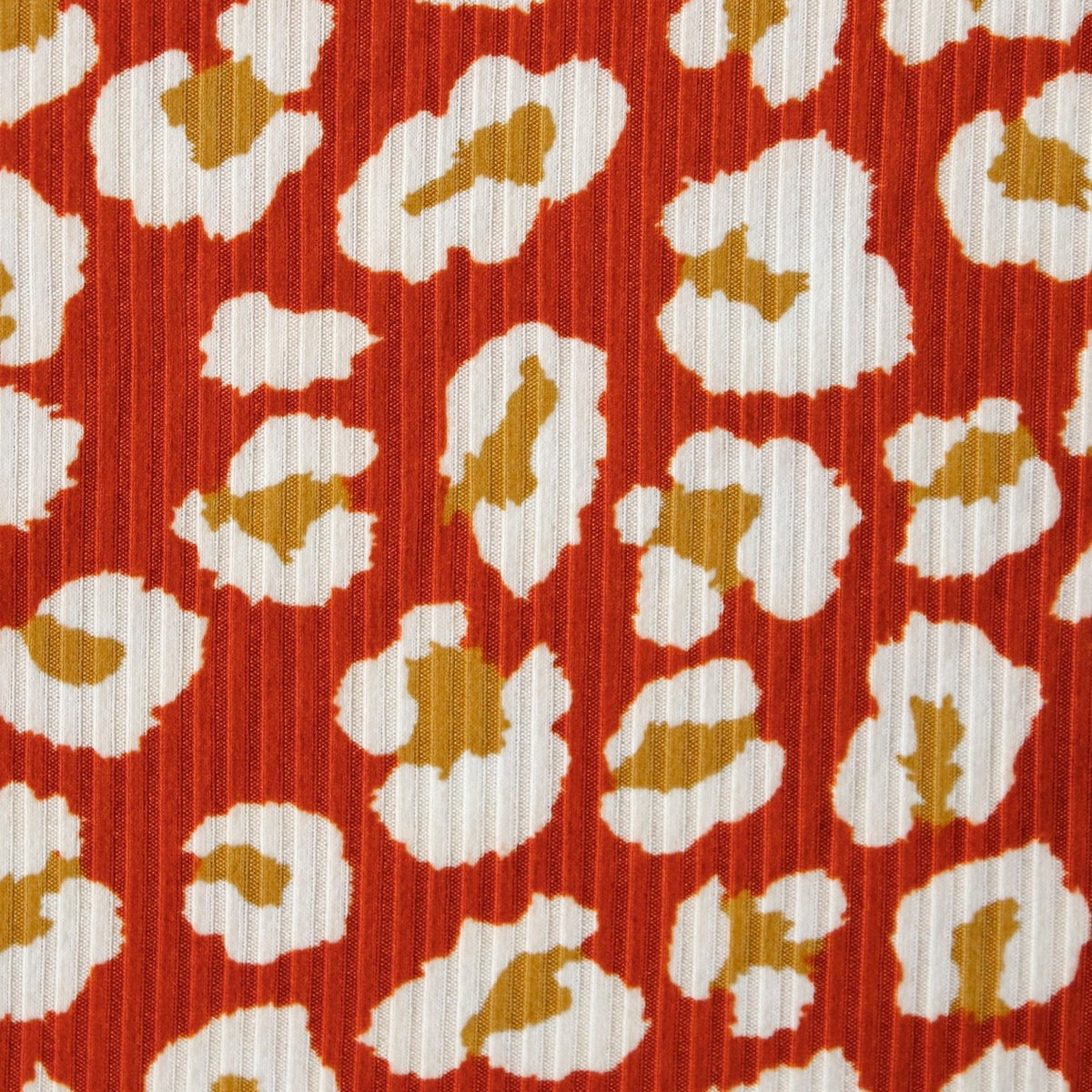 Persimmon Leopard, Printed Rib Knit Fabric – Boho Fabrics