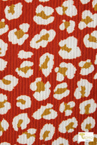 Red Leopard, Printed Rib Knit Fabric - Boho Fabrics