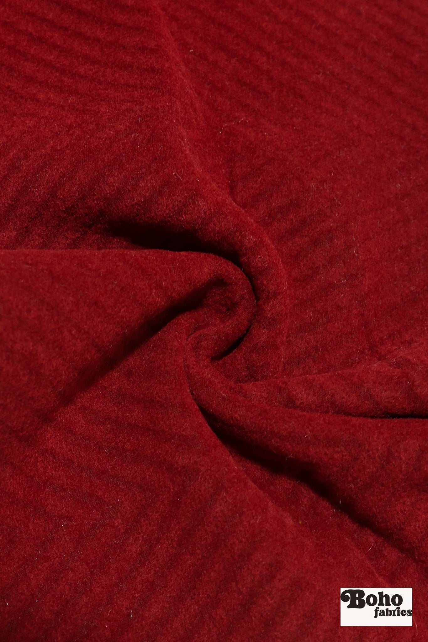 Red Ridge, Embossed Style Wool Knit Fabric - Boho Fabrics - Wool Knit