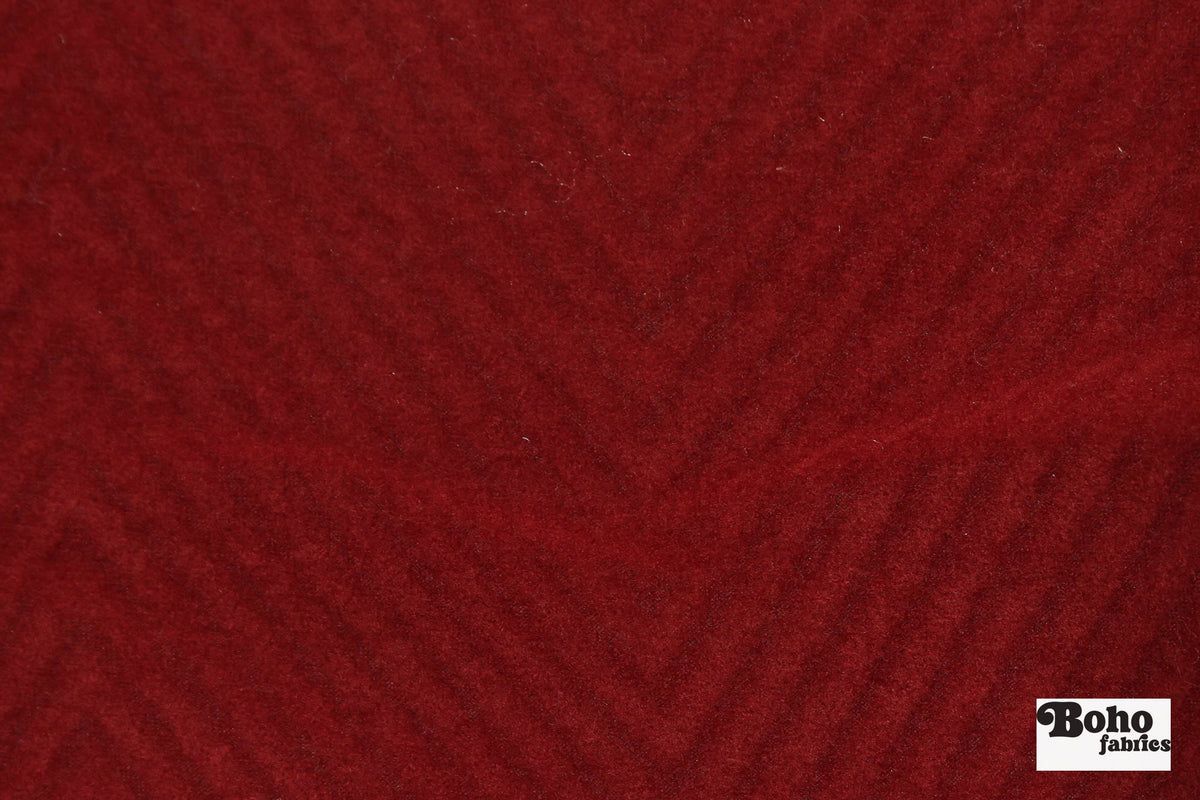 Red Ridge, Embossed Style Wool Knit Fabric - Boho Fabrics - Wool Knit