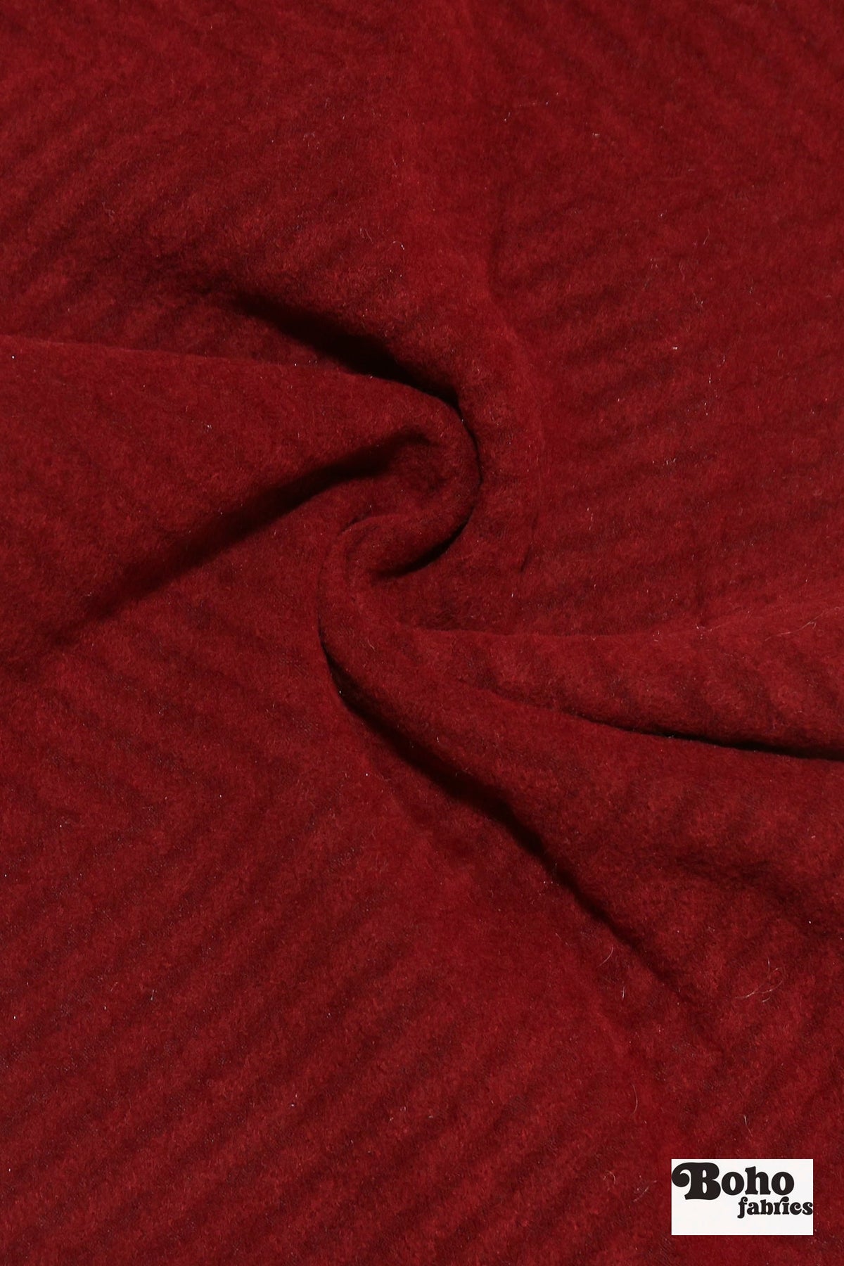 Red Ridge, Embossed Style Wool Knit Fabric - Boho Fabrics - Wool Knit