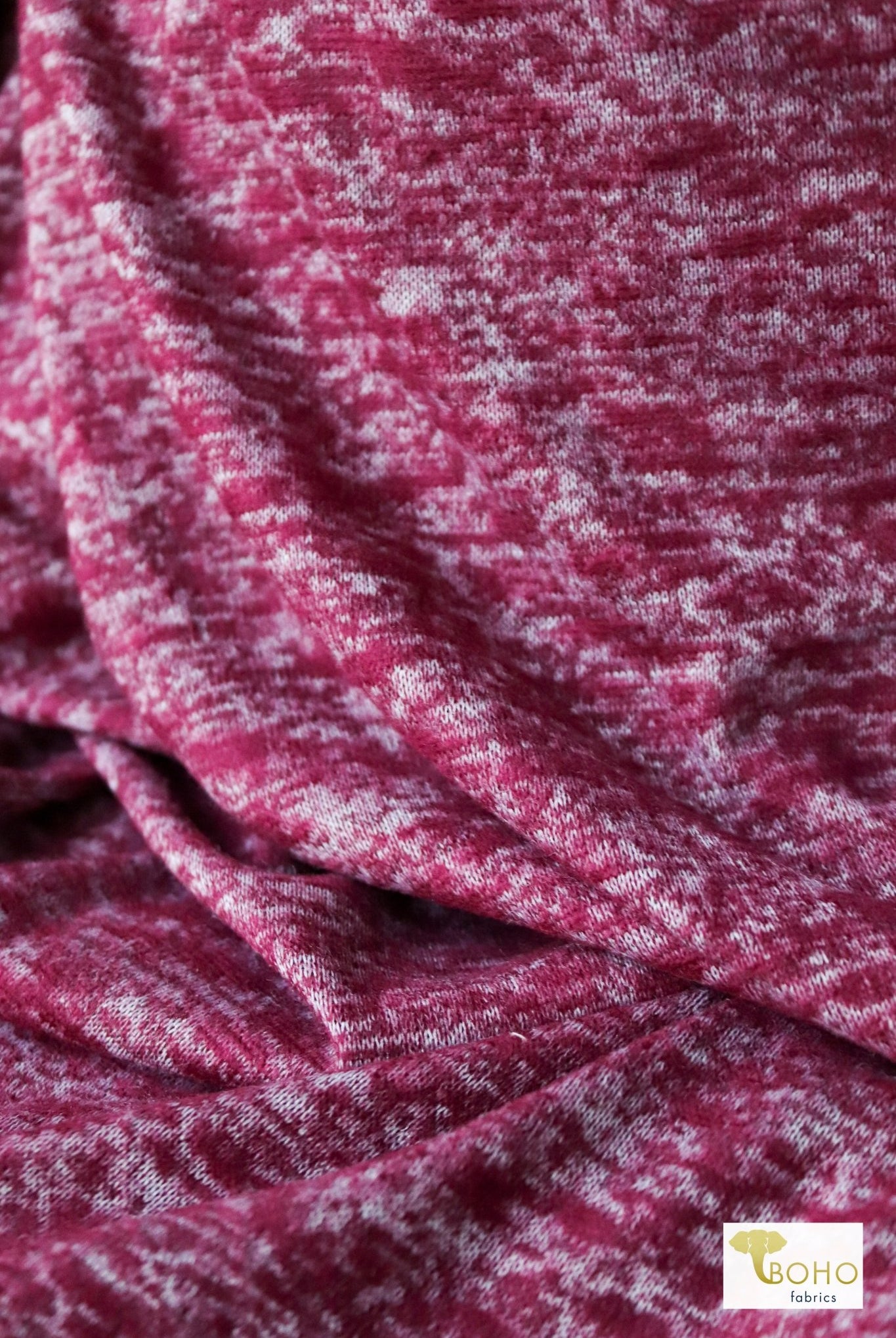 Red Sky, Brushed Hacci Sweater Knit - Boho Fabrics