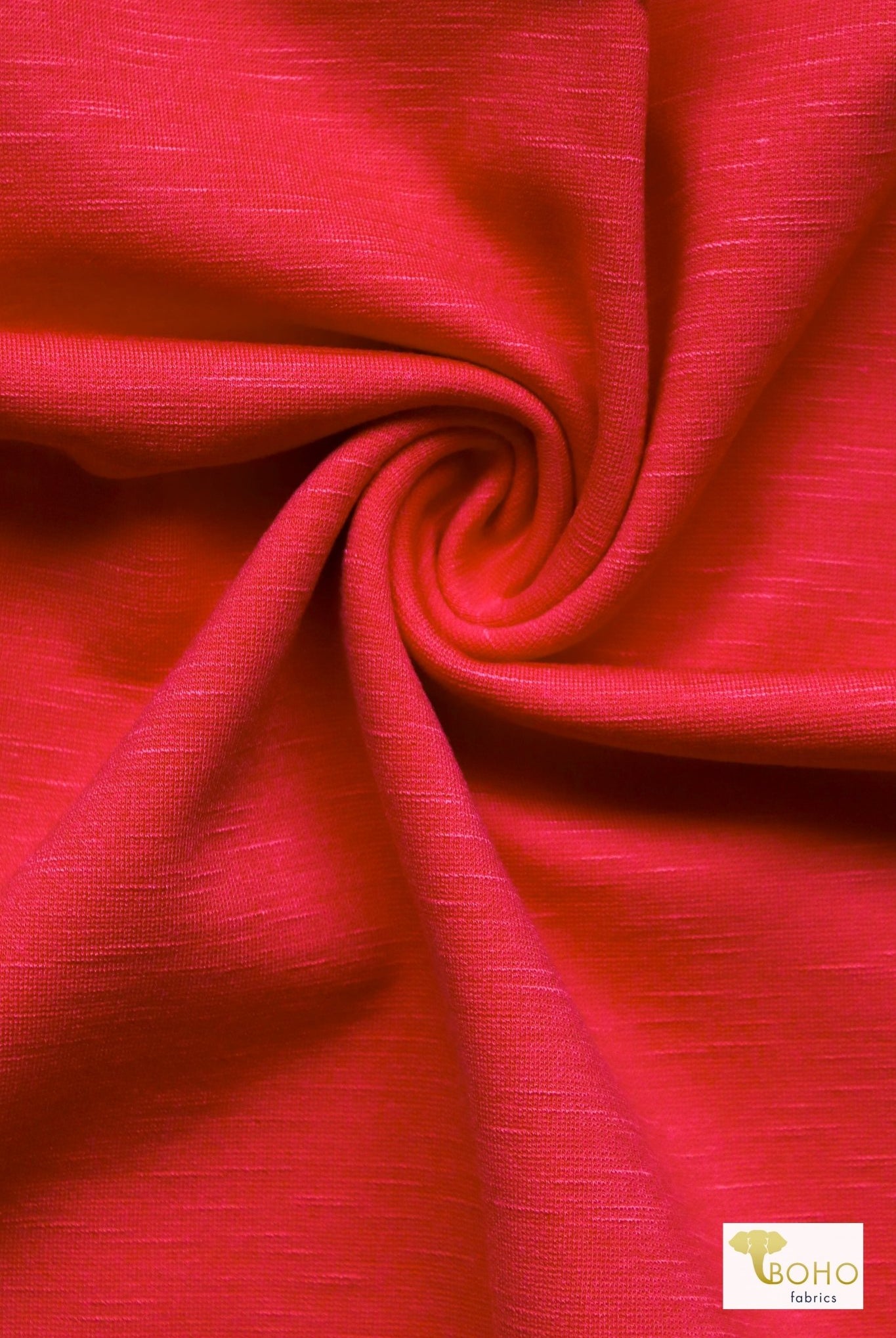 Red Slub, Ponte Knit - Boho Fabrics
