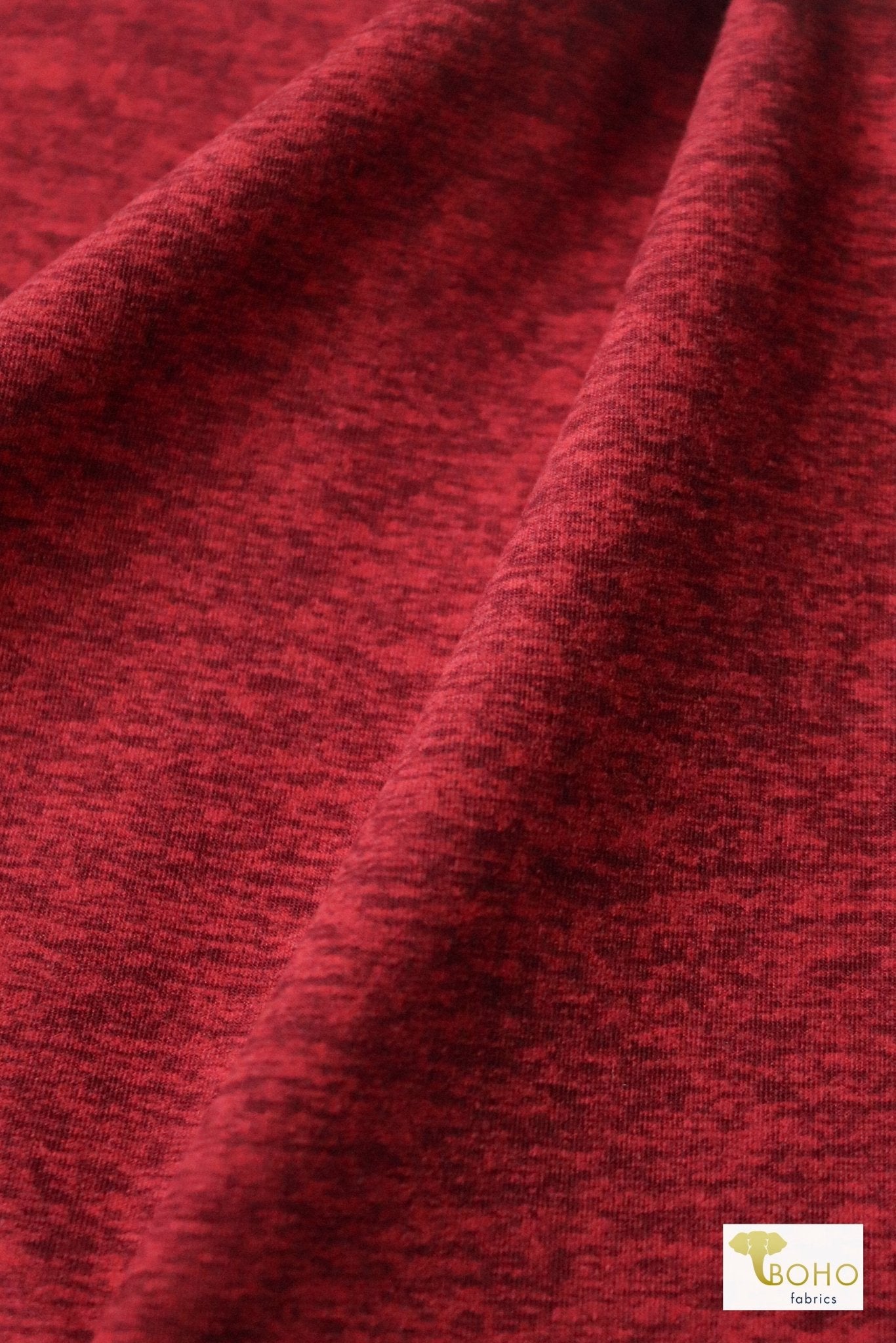 Red Space Dye, Brushed Athletic Knit - Boho Fabrics