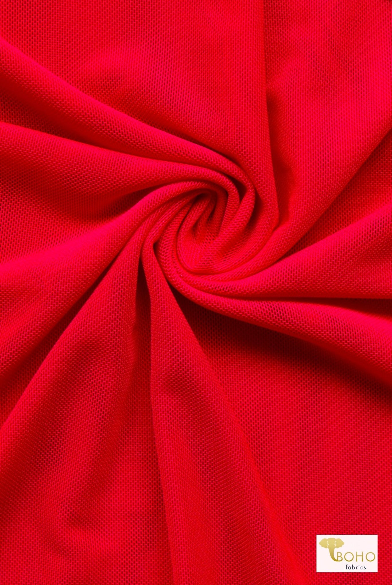 Red, Stretch Mesh - Boho Fabrics