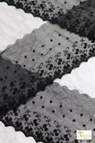 Remy Embroidered Florals, Woven Lace Trim. 5" - Boho Fabrics