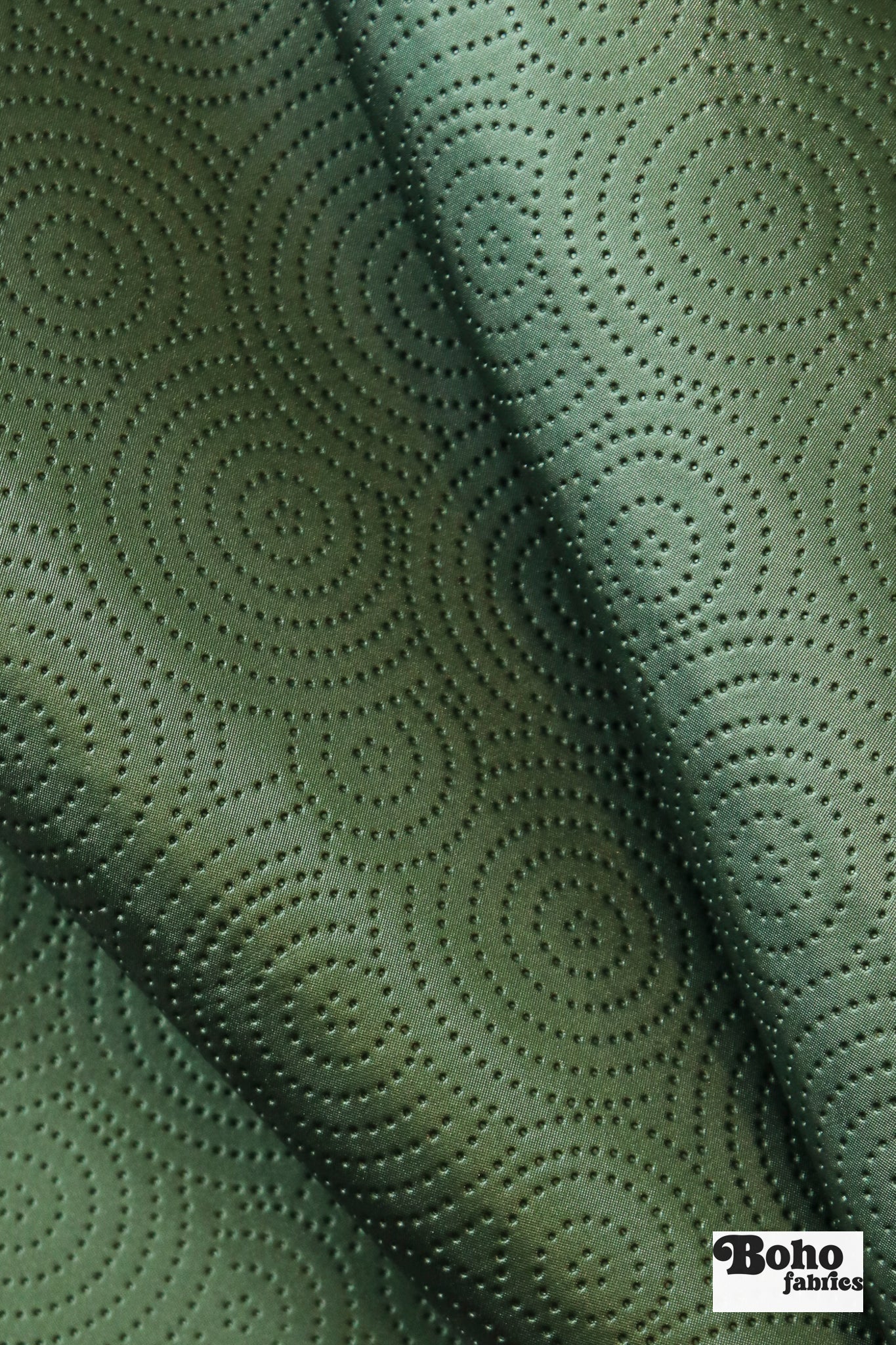 Retro Mist Emerald - Emerald Swirls Vinyl Upholstery Fabric - Boho Fabrics - Home Dec. & Upholstery Fabric