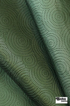 Retro Mist Emerald - Emerald Swirls Vinyl Upholstery Fabric - Boho Fabrics - Home Dec. & Upholstery Fabric