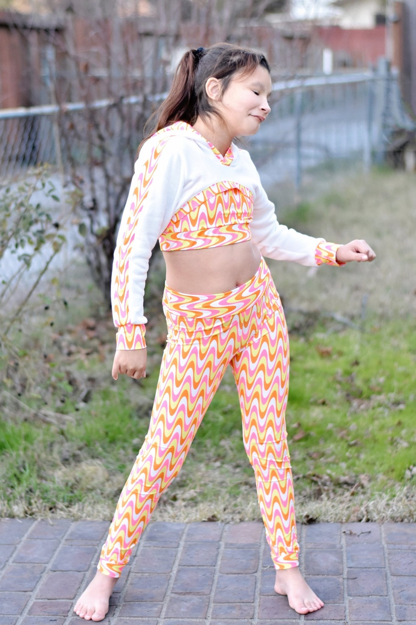 Retro Neon, Printed Athletic Knit Fabric - Boho Fabrics - Athletic Knit Fabric