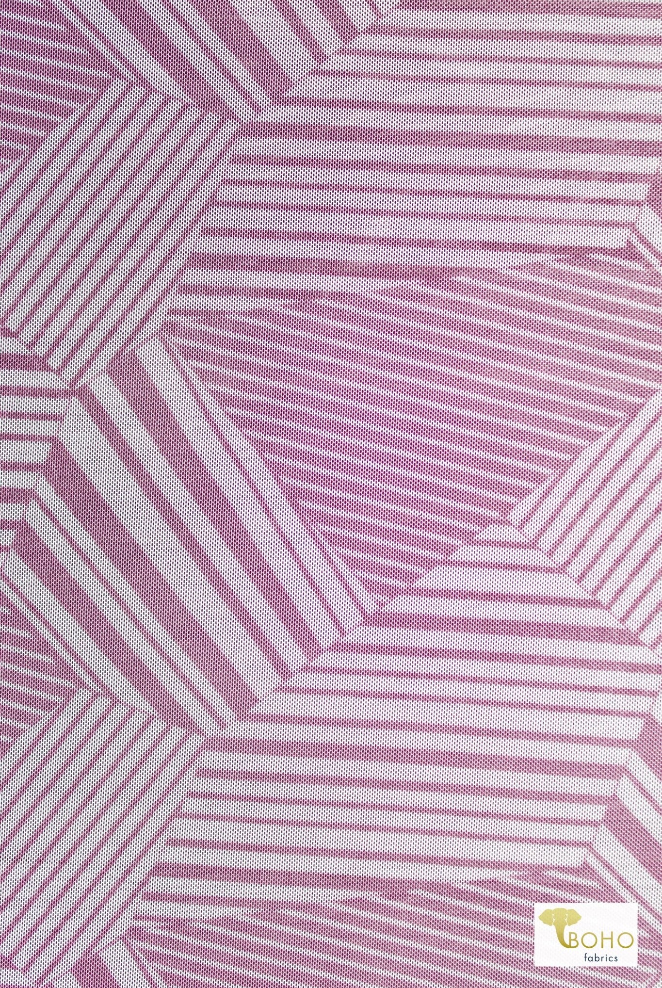 Retro Pink Paradise, Stretch Mesh Print Fabric - Boho Fabrics