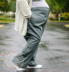 Retro Tailor Check in Charcoal with Green & Blue. Stretch Woven Fabric - Boho Fabrics - Stretch Woven Fabric