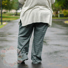 Retro Tailor Check in Charcoal with Green & Blue. Stretch Woven Fabric - Boho Fabrics - Stretch Woven Fabric