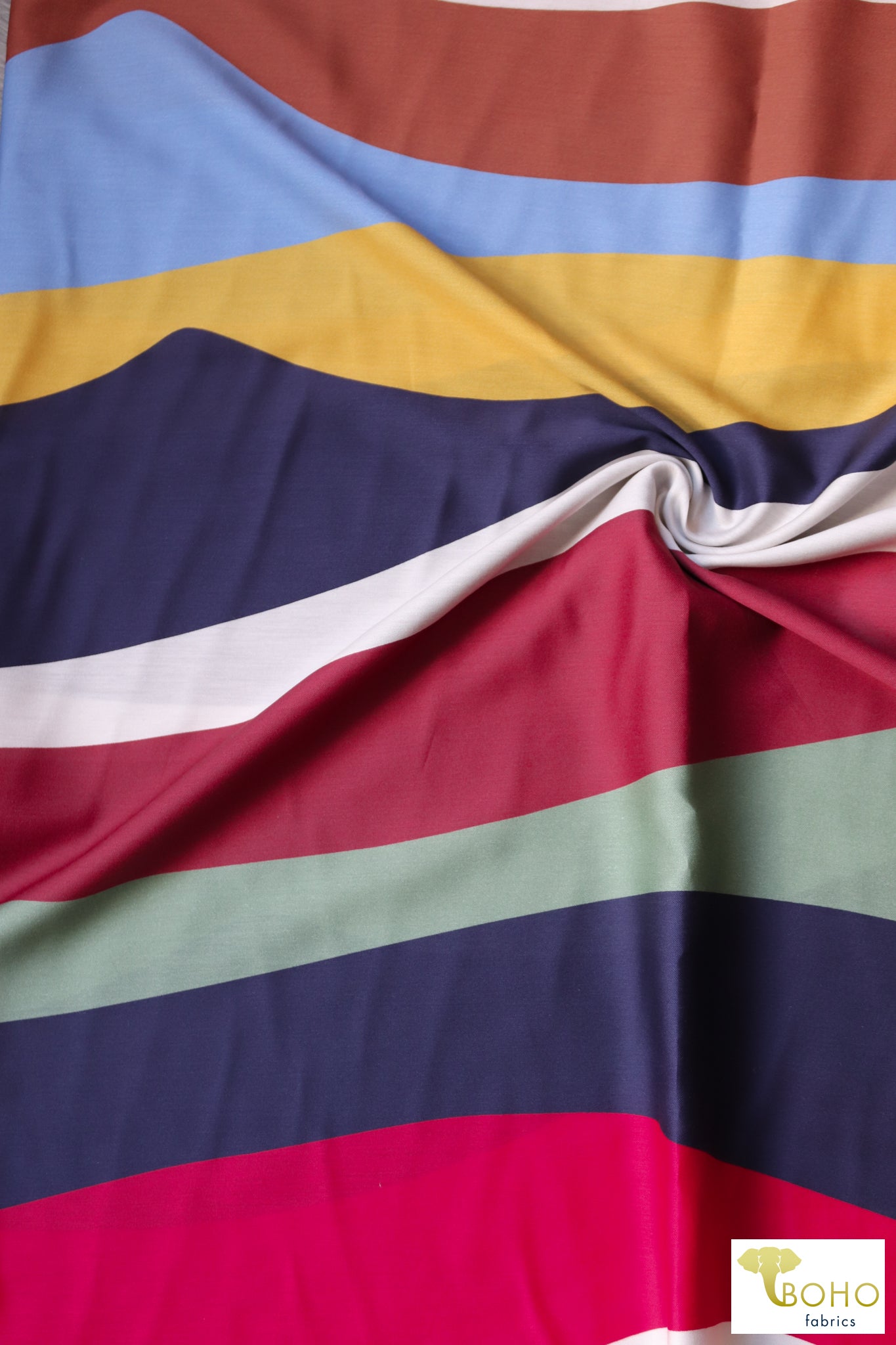 Retro Waves, Cotton/Silk Woven Fabric.. WVP-249 - Boho Fabrics