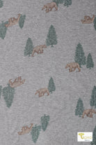 Roaming Bears, French Terry Printed Knit Fabric - Boho Fabrics