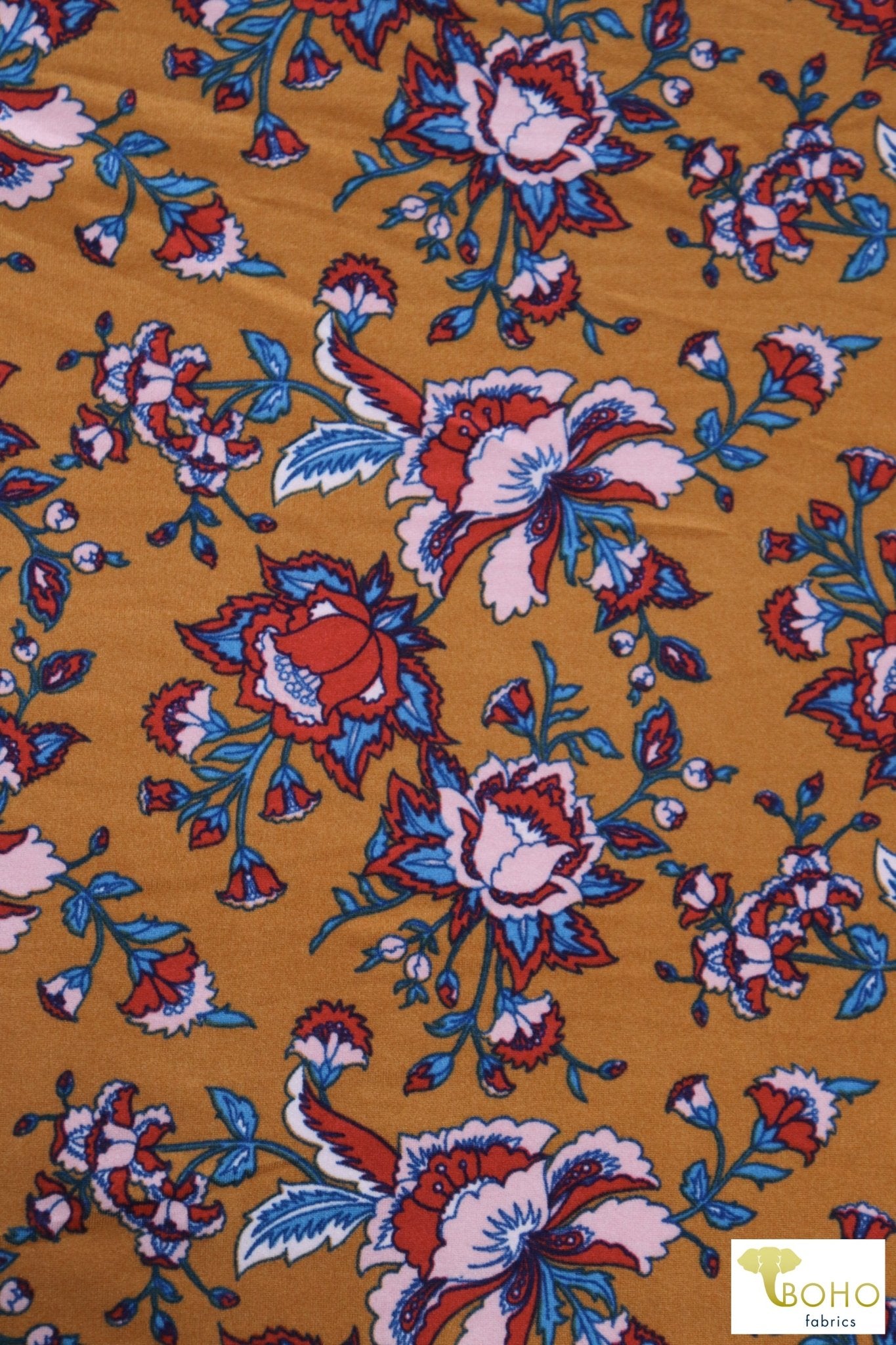 Rococo Florals on Gold, DBP. BPP-309 - Boho Fabrics