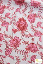Rococo Panels in Pink 37" Panels. Cotton Woven Fabric. WVP-245-PNK - Boho Fabrics