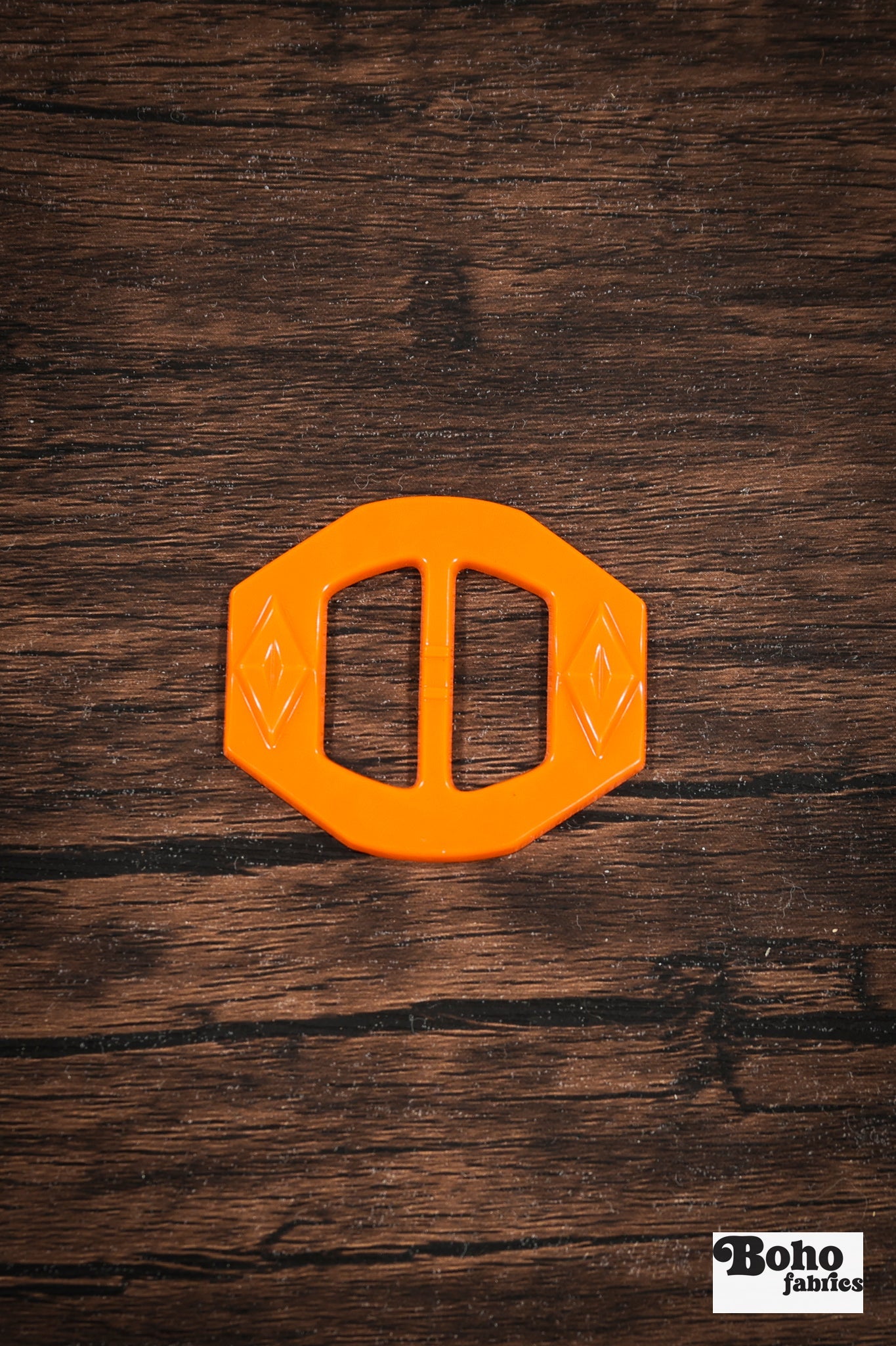 Rodeo Rebel – 1930s Art Deco Casein Belt & Scarf Slide Buckle | Orange - Boho Fabrics - Buckles & Slides