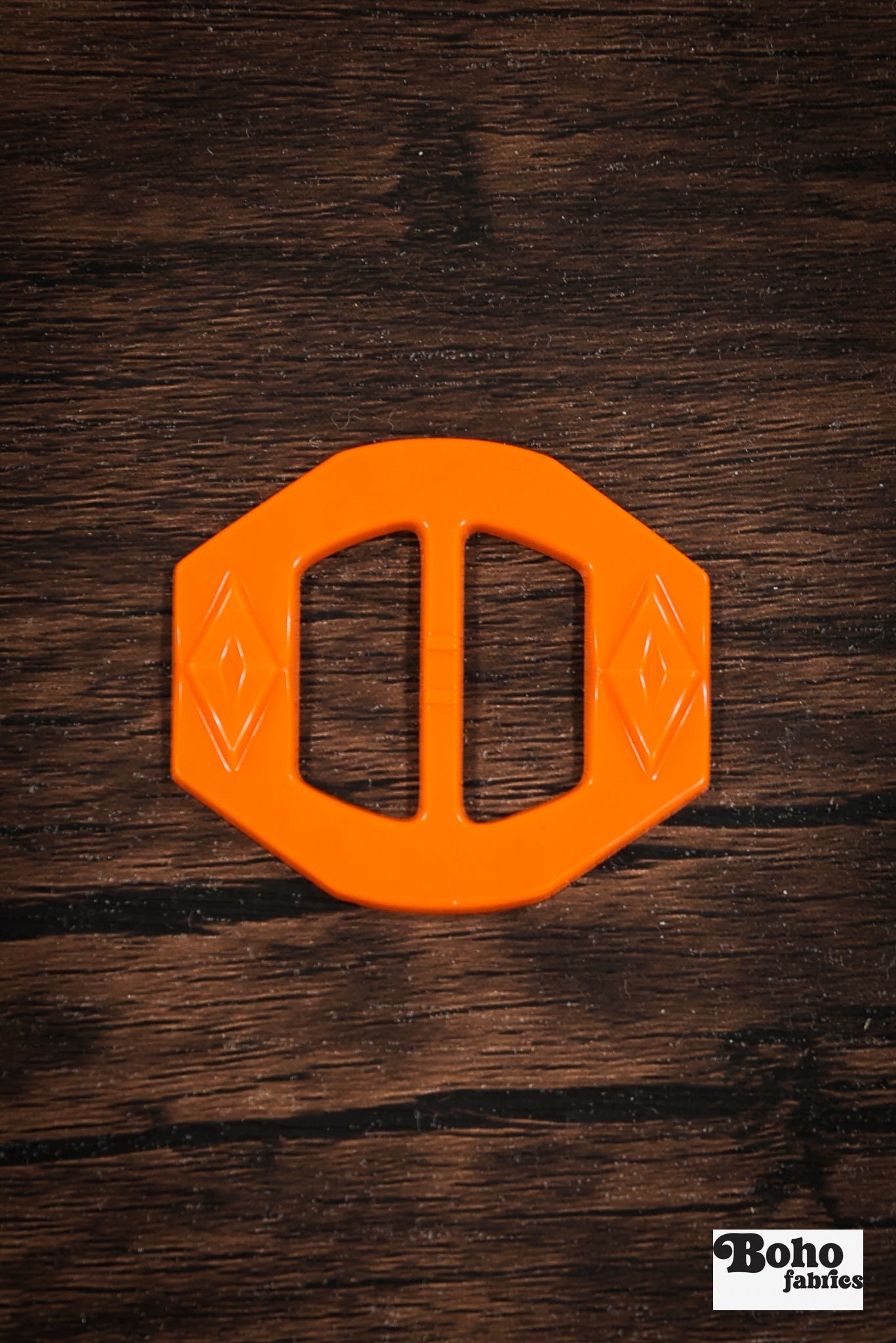 Rodeo Rebel – 1930s Art Deco Casein Belt & Scarf Slide Buckle | Orange - Boho Fabrics - Buckles & Slides