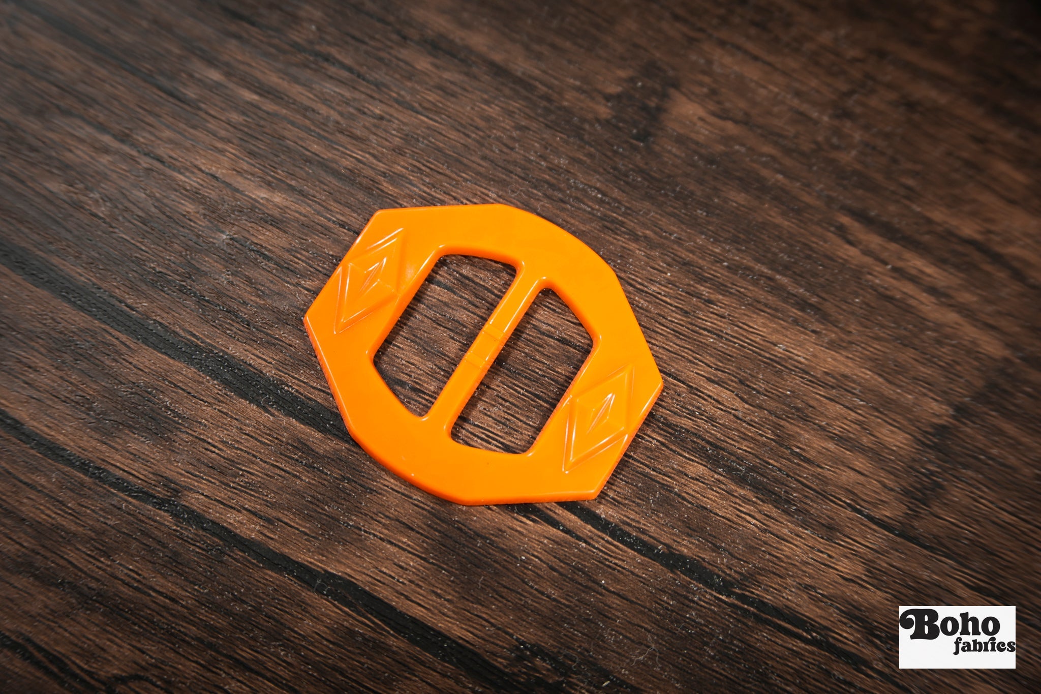 Rodeo Rebel – 1930s Art Deco Casein Belt & Scarf Slide Buckle | Orange - Boho Fabrics - Buckles & Slides