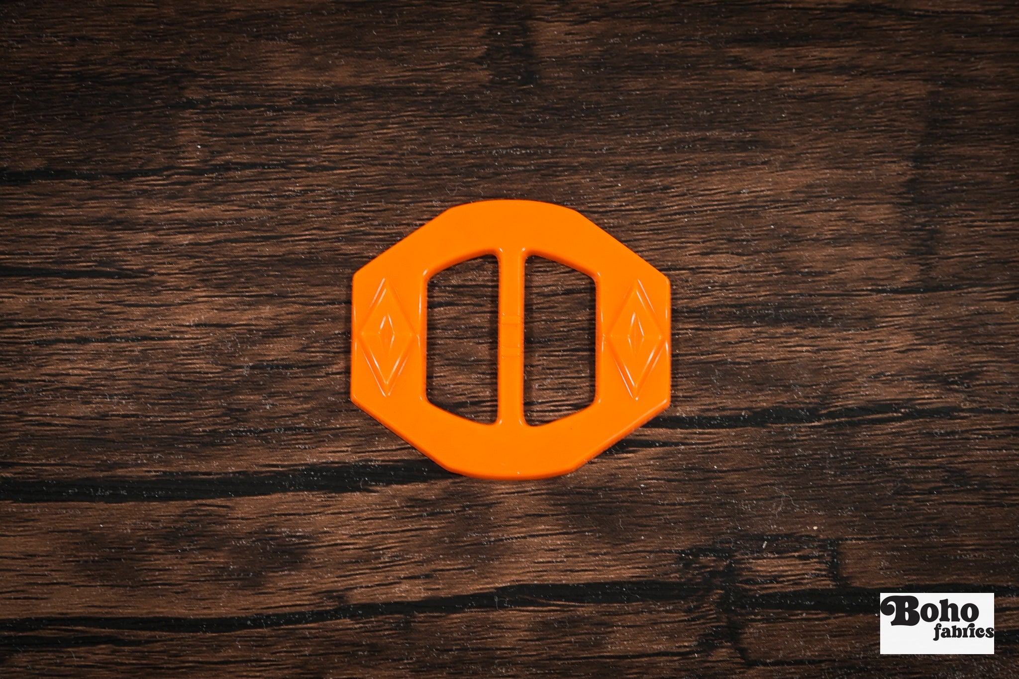 Rodeo Rebel – 1930s Art Deco Casein Belt & Scarf Slide Buckle | Orange - Boho Fabrics - Buckles & Slides