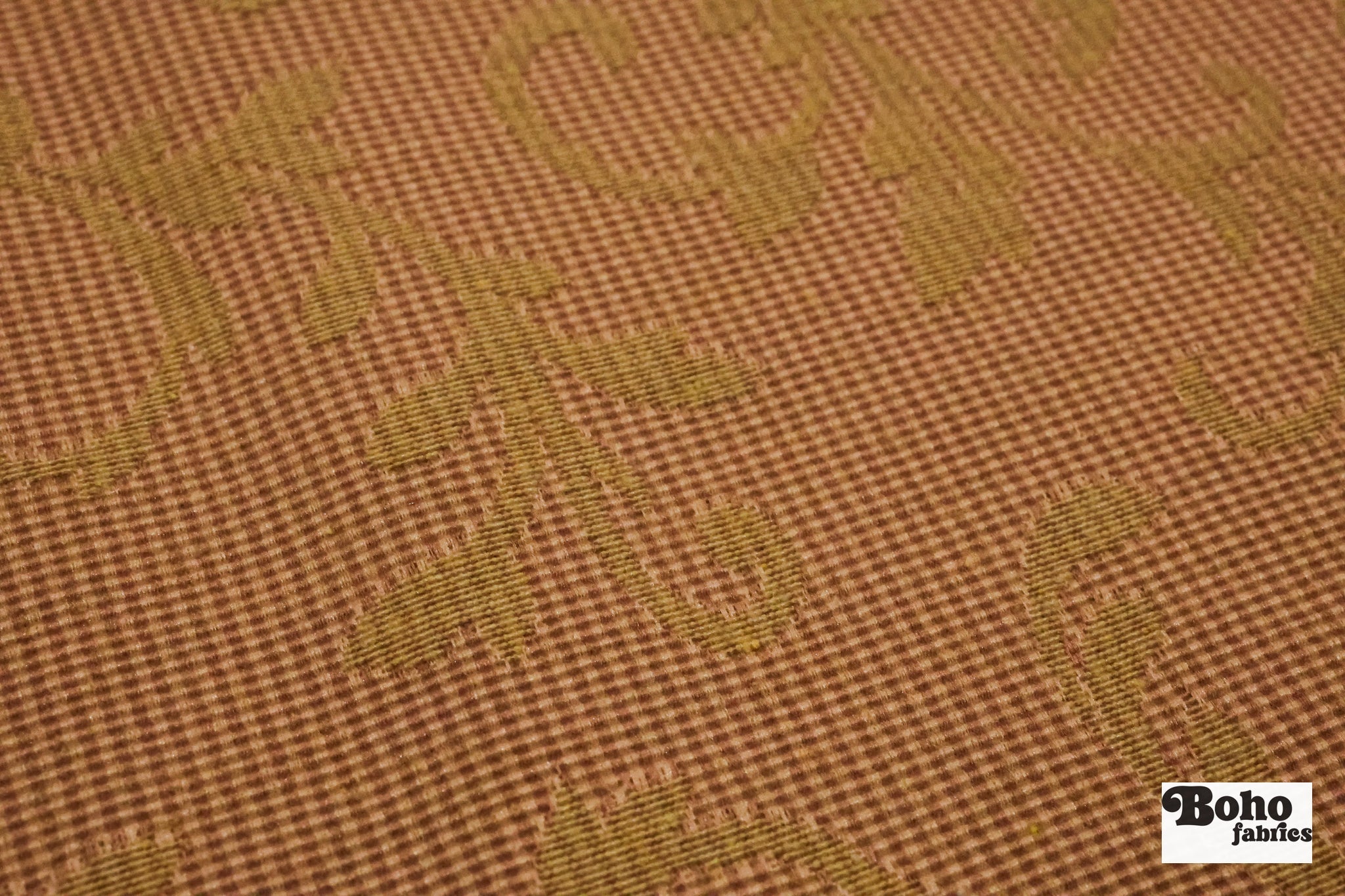 Rose Gold Acanthus Damask Jacquard Woven Fabric - Boho Fabrics - Jacquard, Woven