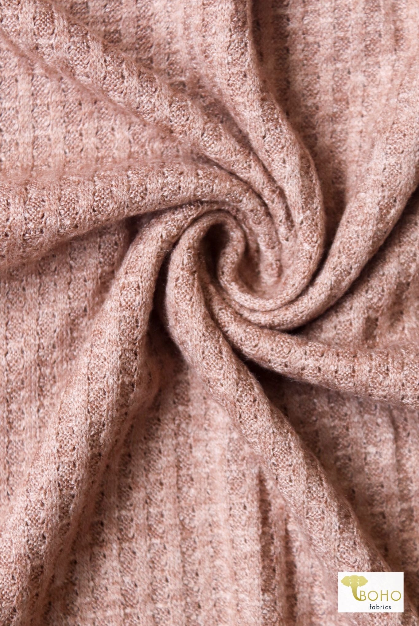 Rose Gold, Waffle Knit Fabric - Boho Fabrics