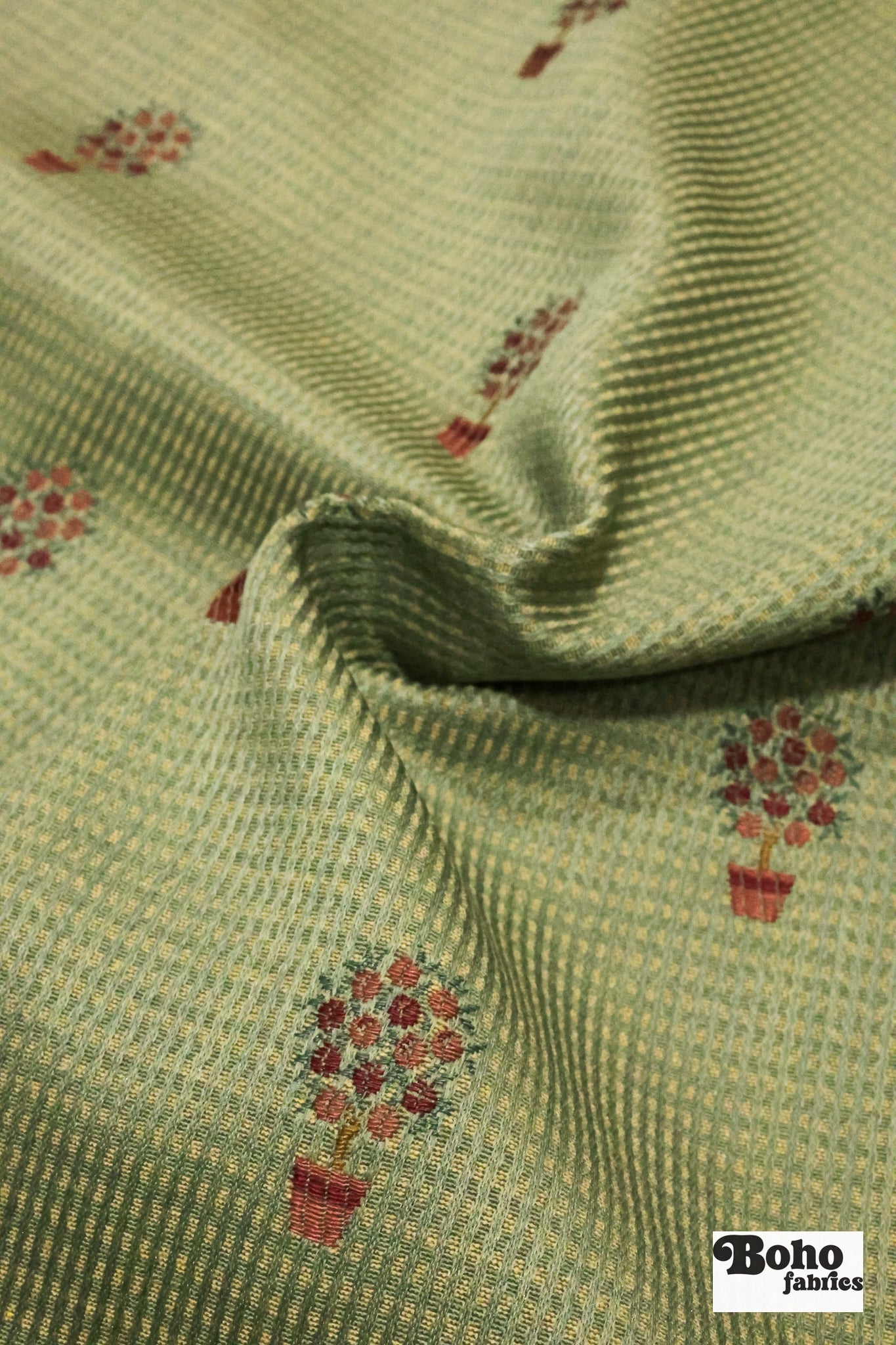 Rosebush Dobby Weave Jacquard Woven Fabric - Boho Fabrics - Jacquard, Woven
