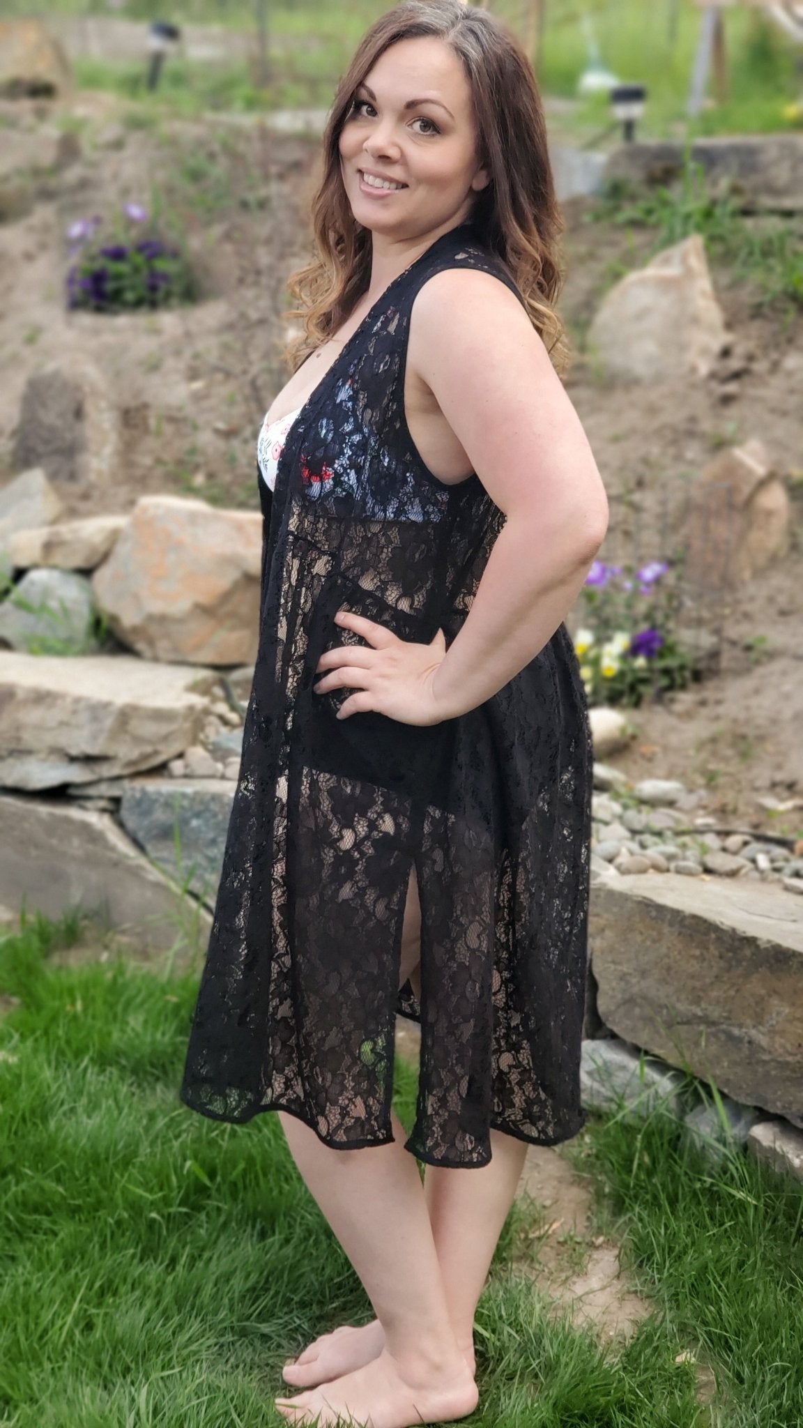 Rosey Gardens in Black. Cotton Lace Woven Fabric. WV-146-BLK - Boho Fabrics