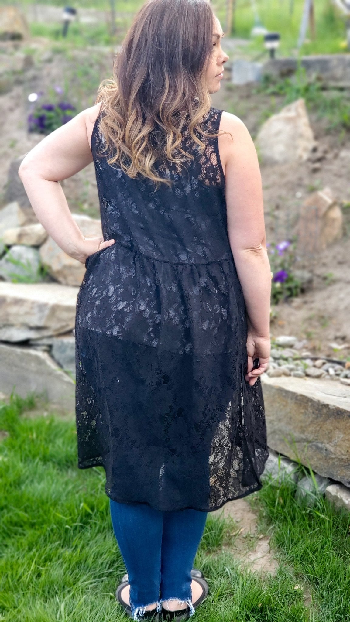 Rosey Gardens in Black. Cotton Lace Woven Fabric. WV-146-BLK - Boho Fabrics