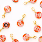 Round Quilt Star Removable Zipper Charm - Boho Fabrics - Bag Making Supplies