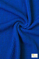 Royal Blue Crinkle, Swim Knit Fabric - Boho Fabrics