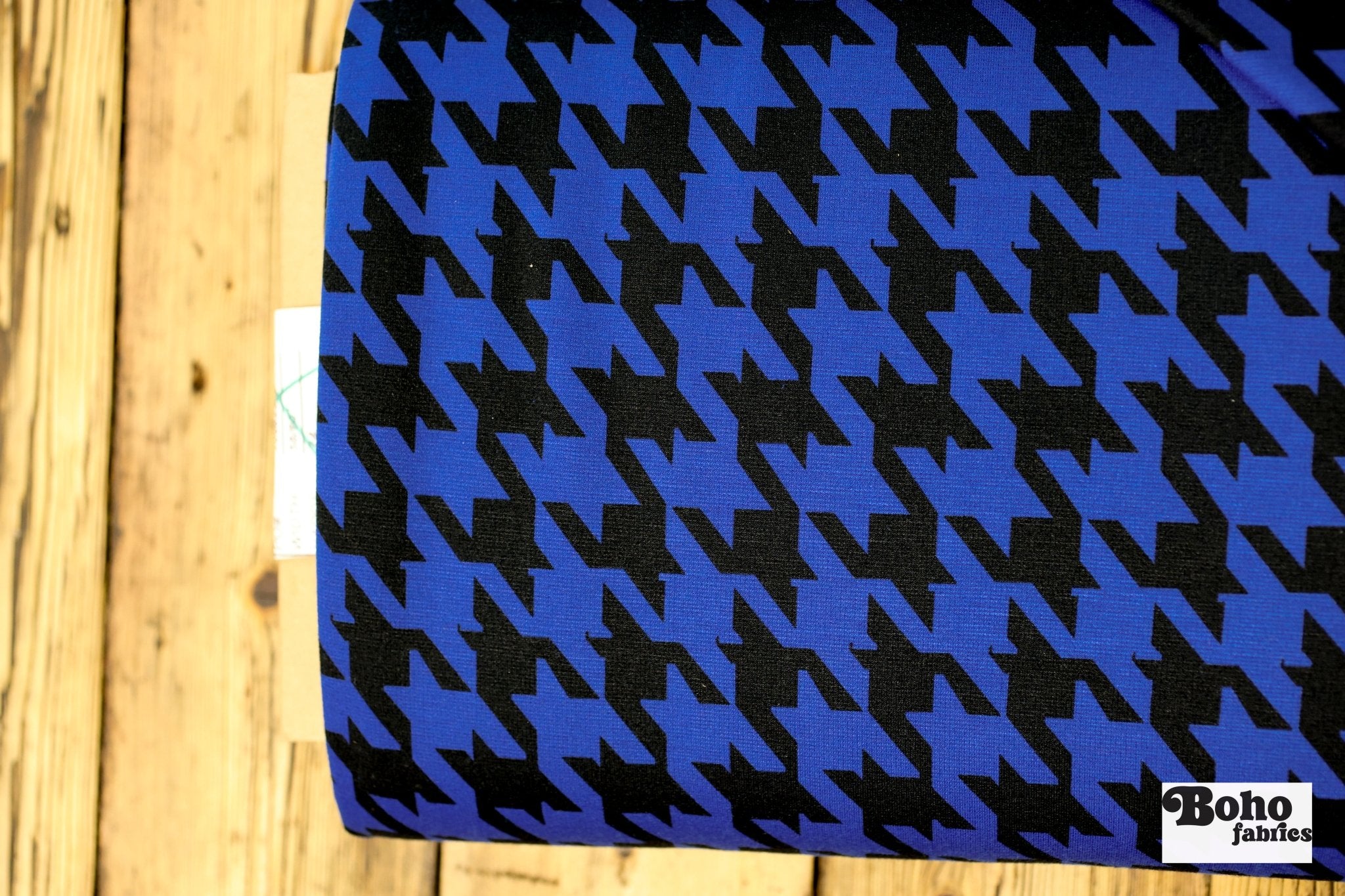 Royal Blue Herringbone, Ponte Print Knit Fabric. Shop Exclusive! - Boho Fabrics - Ponte Print, Knit Fabric