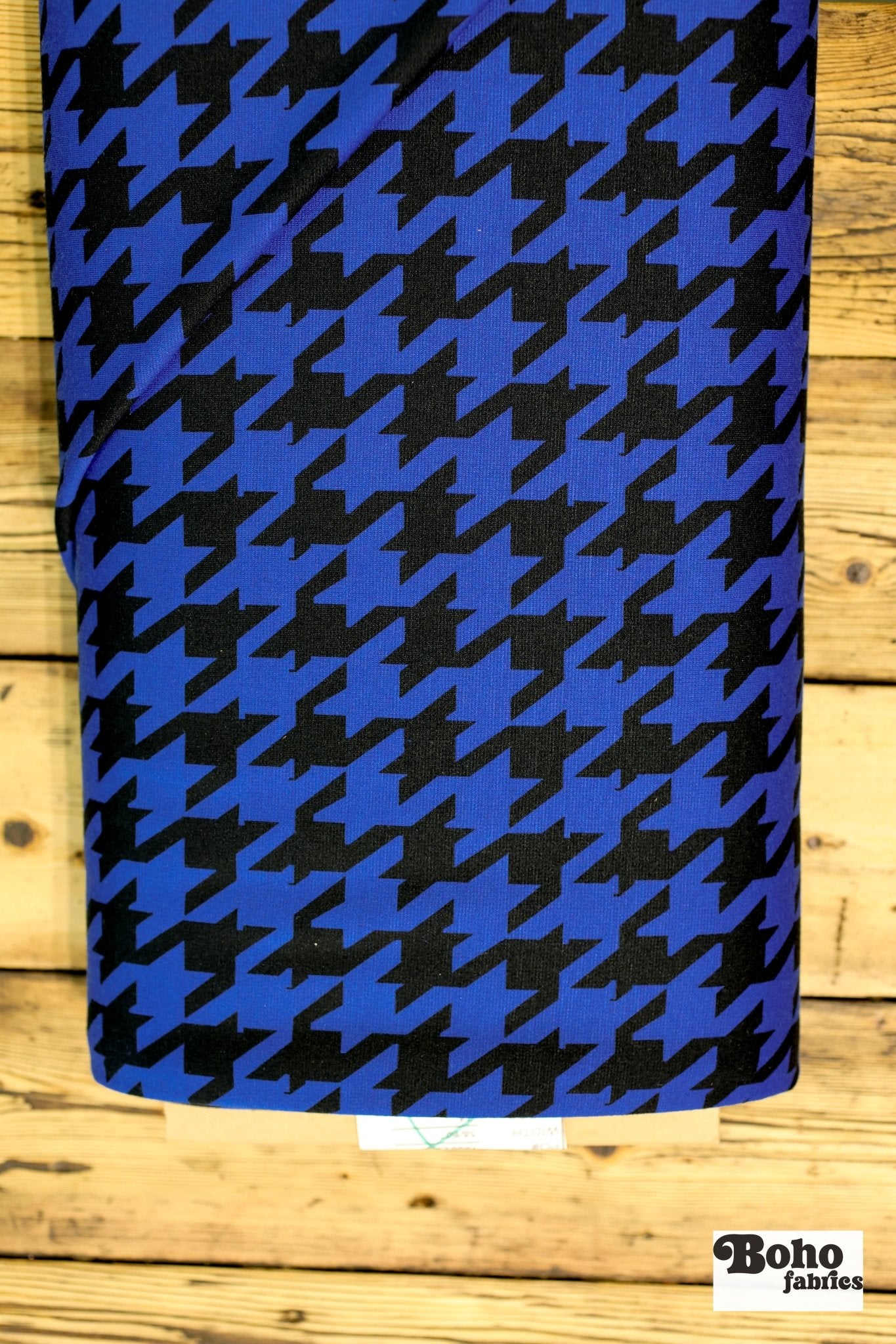 Royal Blue Herringbone, Ponte Print Knit Fabric. Shop Exclusive! - Boho Fabrics - Ponte Print, Knit Fabric