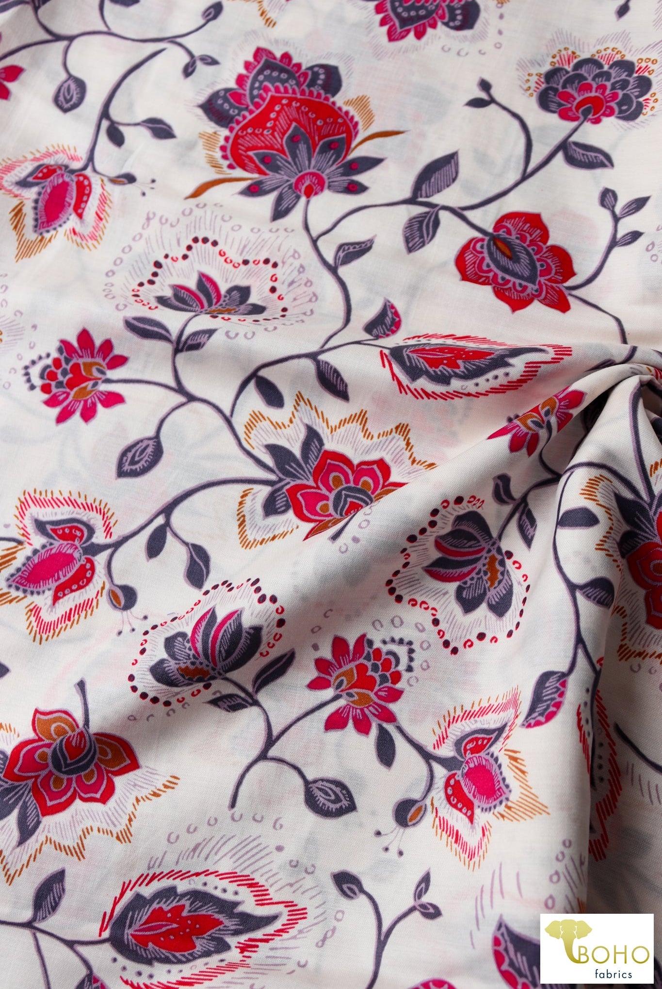 Royal Gardens, Silk/Cotton Woven. WVP-248 - Boho Fabrics