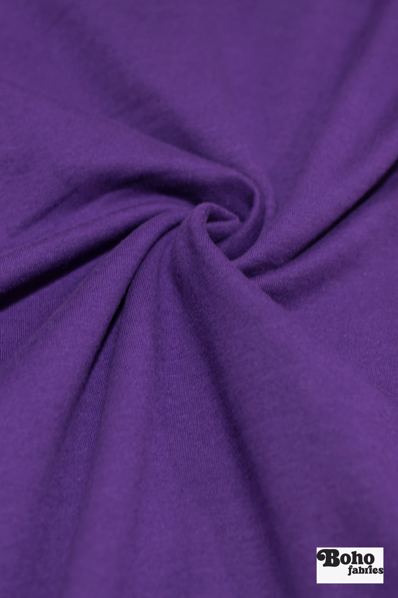 Royal Purple, Solid French Terry Knit Fabric, Cotton Spandex - Boho Fabrics - Cotton, French Terry Knit