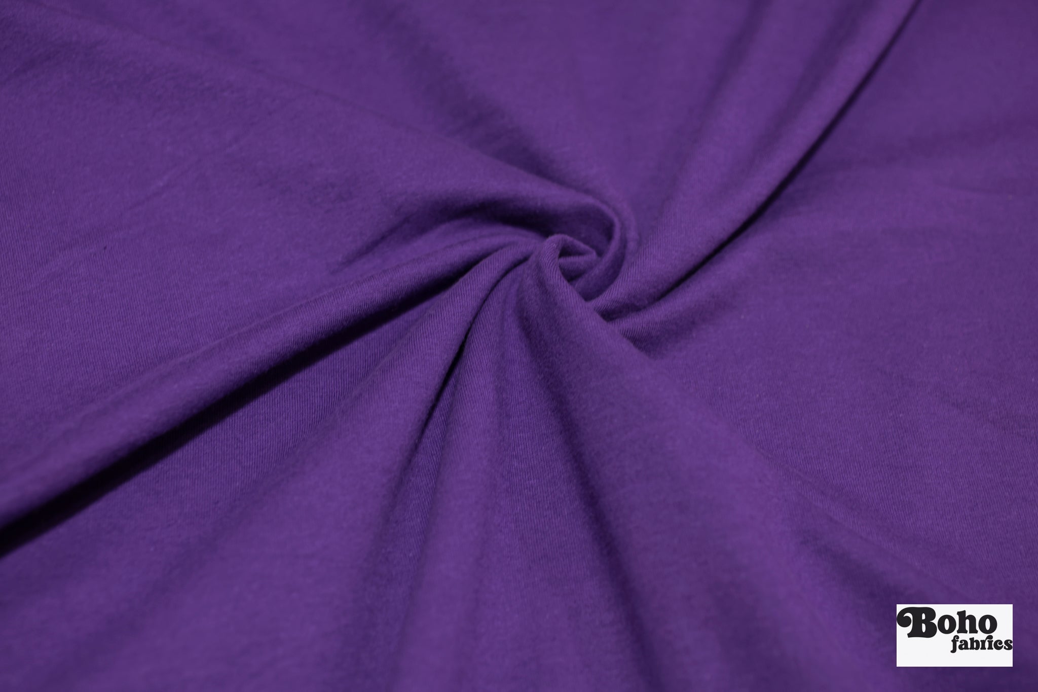 Royal Purple, Solid French Terry Knit Fabric, Cotton Spandex - Boho Fabrics - Cotton, French Terry Knit