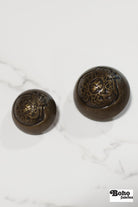 Royalty Crest Bronze Plastic, Dome Shank Button. Available in 11/16" (18mm, 28L) and 15/16", (24mm, 38L) - Boho Fabrics - Buttons & Snaps