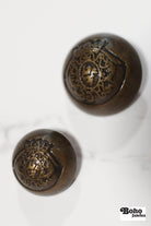 Royalty Crest Bronze Plastic, Dome Shank Button. Available in 11/16" (18mm, 28L) and 15/16", (24mm, 38L) - Boho Fabrics - Buttons & Snaps