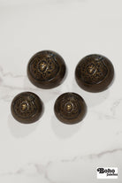 Royalty Crest Bronze Plastic, Dome Shank Button. Available in 11/16" (18mm, 28L) and 15/16", (24mm, 38L) - Boho Fabrics - Buttons & Snaps