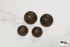 Royalty Crest Bronze Plastic, Dome Shank Button. Available in 11/16" (18mm, 28L) and 15/16", (24mm, 38L) - Boho Fabrics - Buttons & Snaps
