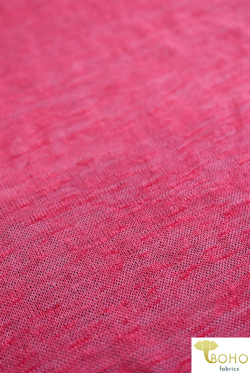 Ruby Red Grapefruit. Lightweight Slub Sweater Knit. SWTR-195. *Slightly Off-Grain - Boho Fabrics