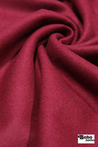 Ruby Red Italian Wool Coating Fabric - Boho Fabrics - Wool Coating, Woven