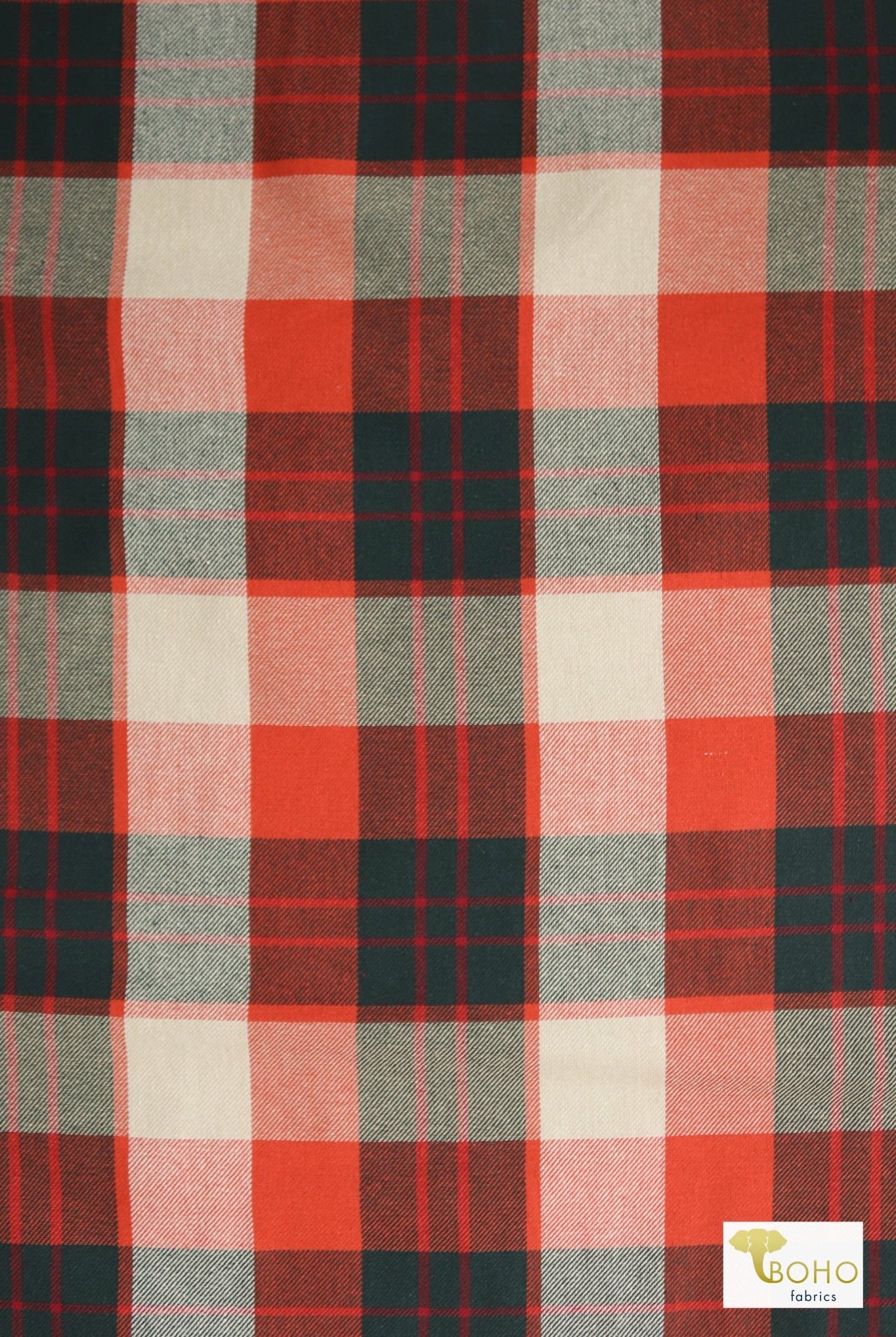 Rudolph Plaid, Flannel Woven Fabric - Boho Fabrics