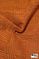 Rust Orange Concentric Rectangles Upholstery Woven Fabric - Boho Fabrics - Home Dec. & Upholstery Fabric