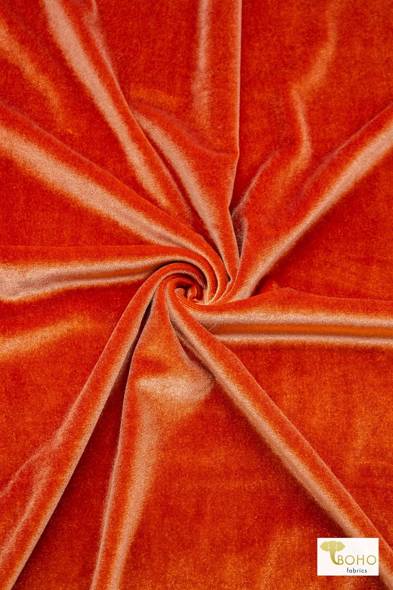 Rust, Stretch Velvet Knit Fabric - Boho Fabrics - Stretch Velvet Knit Fabric