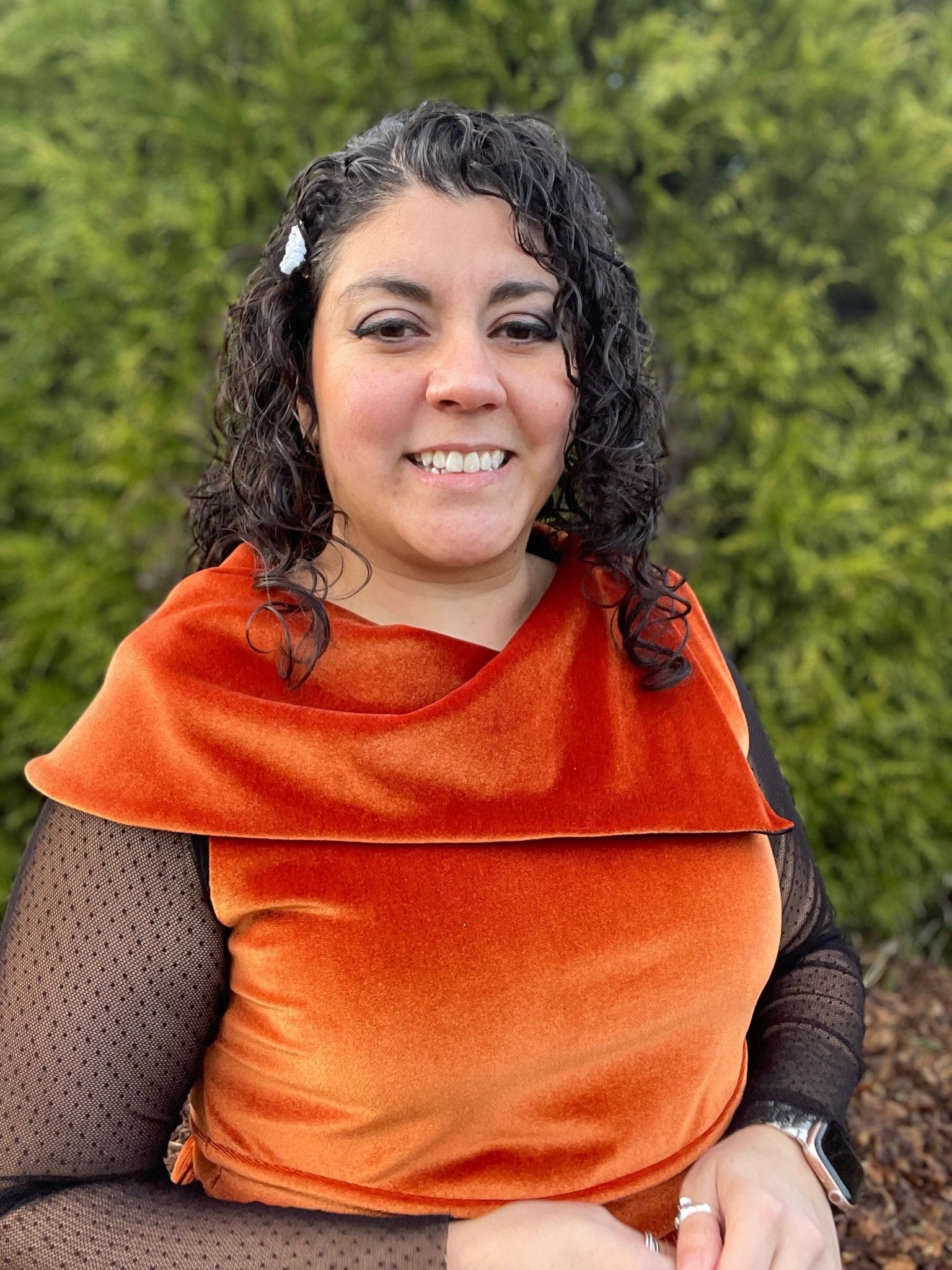 Rust, Stretch Velvet Knit Fabric - Boho Fabrics - Stretch Velvet Knit Fabric