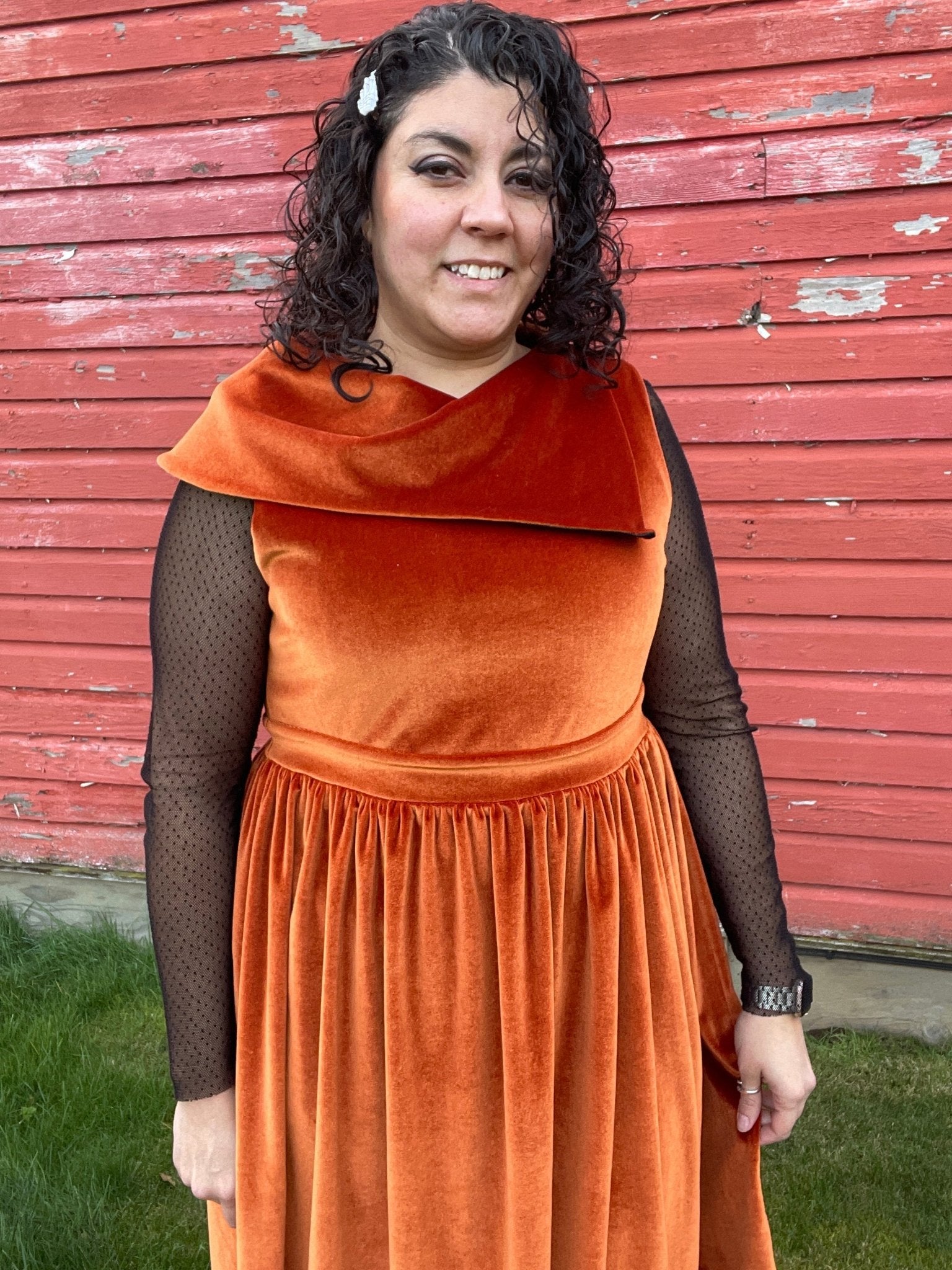 Rust, Stretch Velvet Knit Fabric - Boho Fabrics - Stretch Velvet Knit Fabric