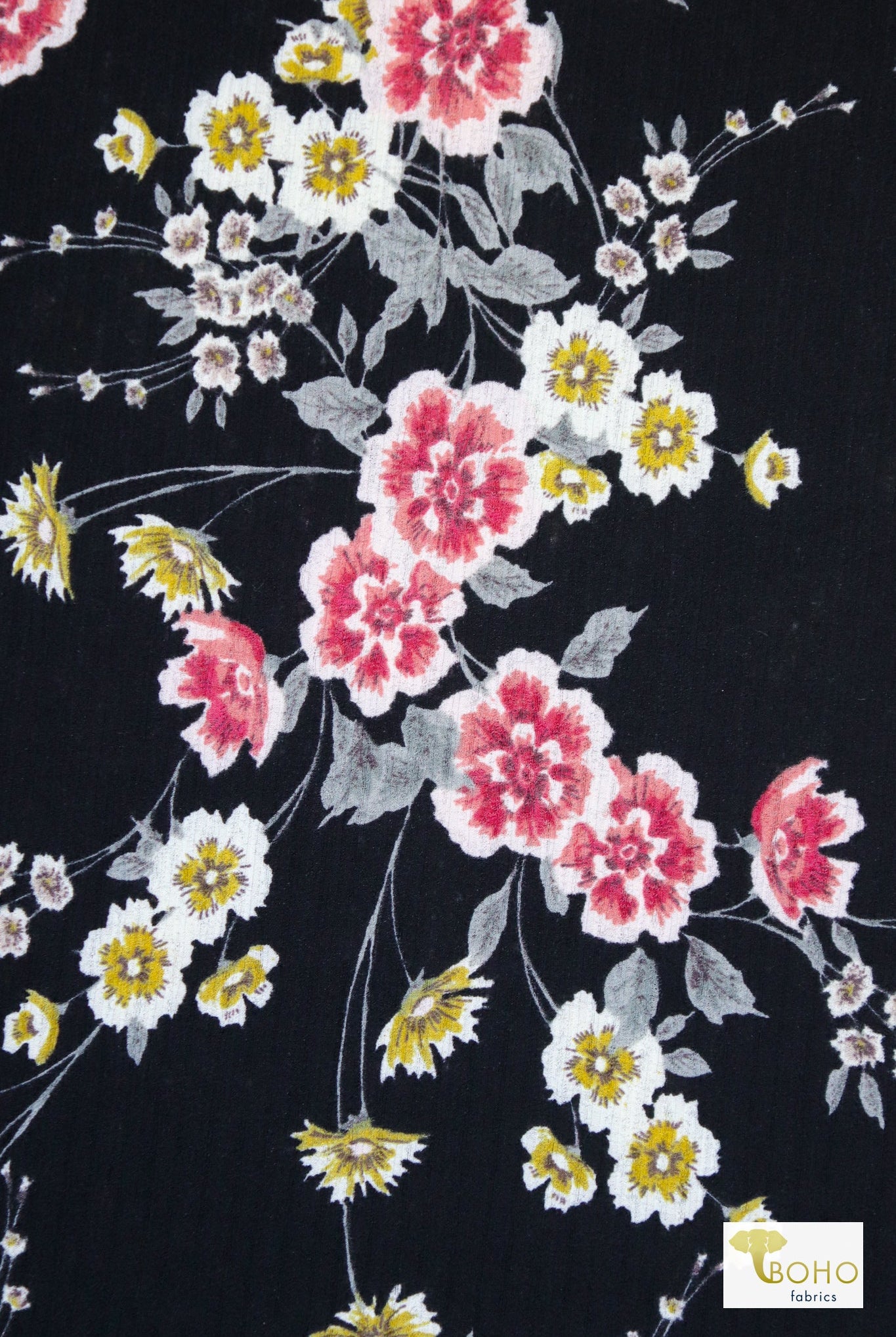 Rustic Florals, Rib Knit. - Boho Fabrics